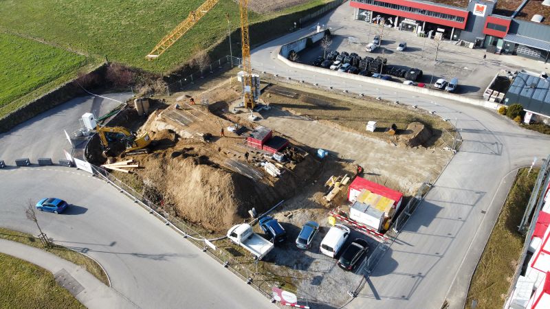 Etappe 1 (Februar 2024): Bautelleninstallation & Tiefbauarbeiten