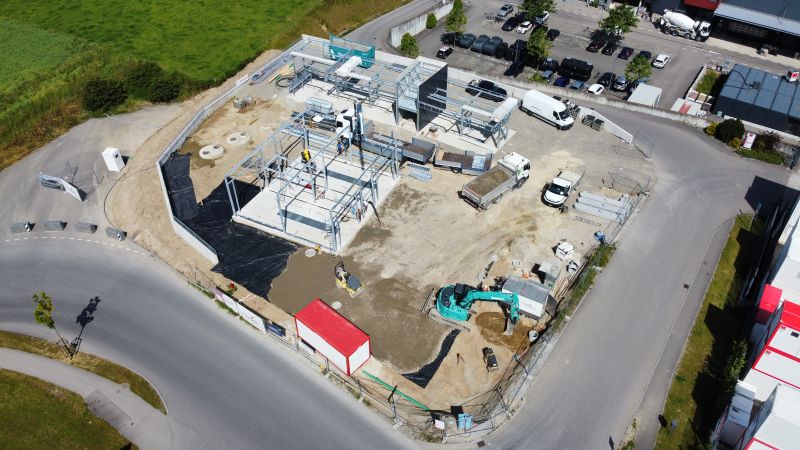 Etappe 4 (Juni 2024): Aufrichtung des Stahlbaus